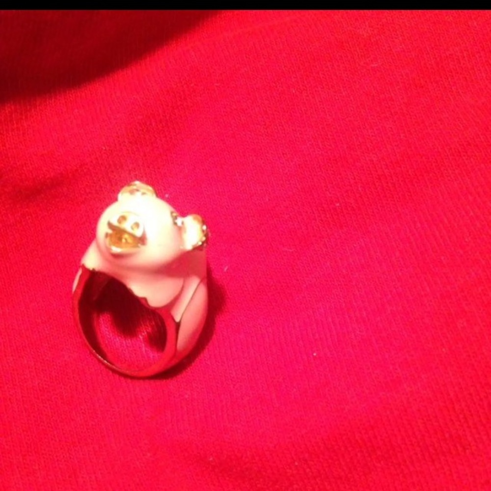 Pink PIG ring goldtone very unique